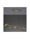 Lampadario 6 Faretti Orientabili Marley Ottone Invecchiato