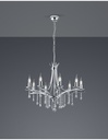 Lampadario a Sospensione 8 Luci Design Contemporaneo Cromo