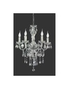 Lampadario Classico con Pendenti Trasparenti - Lüster 5xE14 Cromo