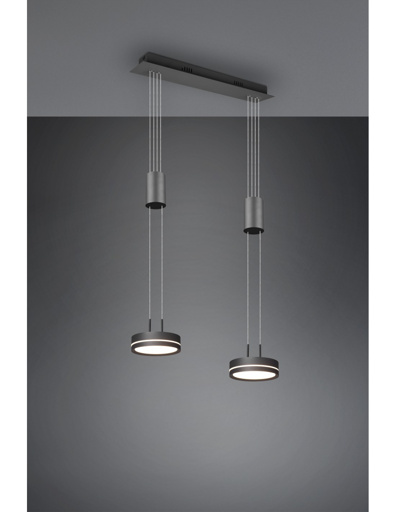 Lampadario Sospeso Doppio Disco Led Franklin Antracite