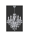 Lampadario 5 Luci Classico Cromo con Pendenti