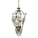 Lampadario classico in metallo sbiancato, 46x46x90 cm