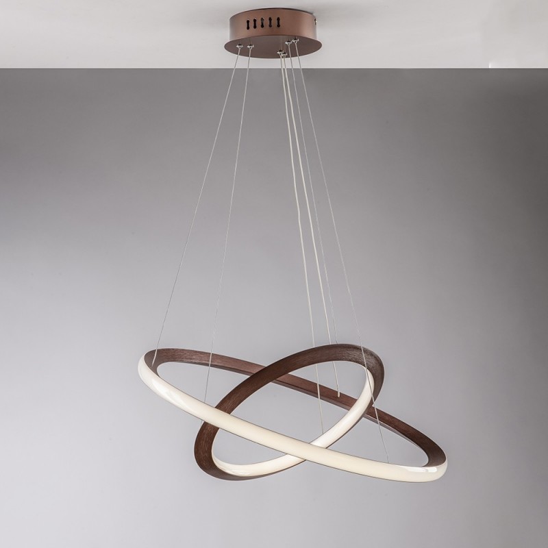 Lampadario moderno e alluminio Marrone LED integrato 60x40x h150 cm