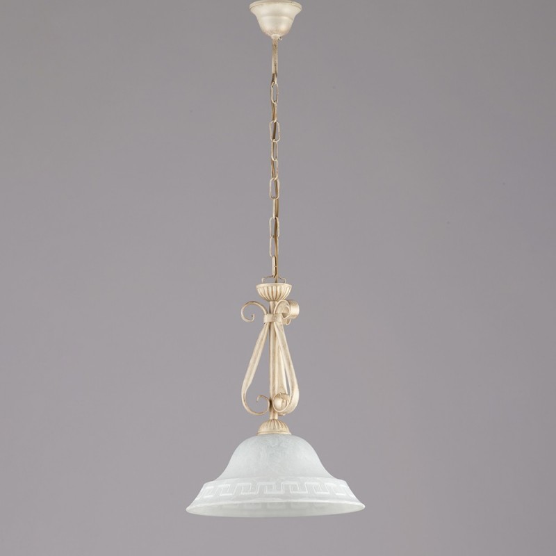 Lampadario per cameretta ferro Avorio Oro vetro Bianco 30x h40 cm