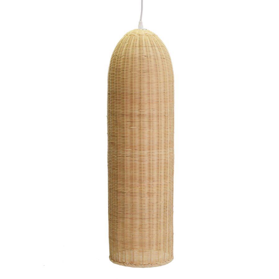 Lampadario in rattan naturale - Diametro 20 cm, Altezza 77 cm