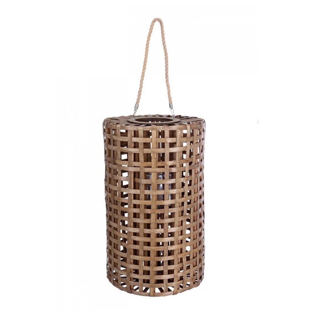 Lanterna Thai marrone in legno - 36x60 cm