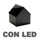 Lanterna LED in vetro a forma di casetta 30x29,5x31,5 cm