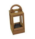 Lanterna in legno naturale quadro 16x16x36 cm
