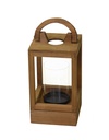 Lanterna in legno naturale quadro 18x18 cm, altezza 41 cm