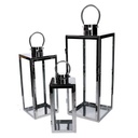 Lanterna Metallo Argento Quadro 1-3 cm21x20,3h52,5
