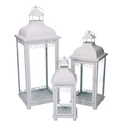 Lanterna in metallo bianco 20x20x53,2 cm