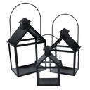 Lanterna in metallo nero 1-3 cm27x18,2h41-51