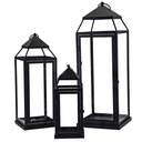 Lanterna in metallo nero quadro 26,5x26,5 cm