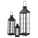 Lanterna in metallo nero quadro 26x26x87,5 cm