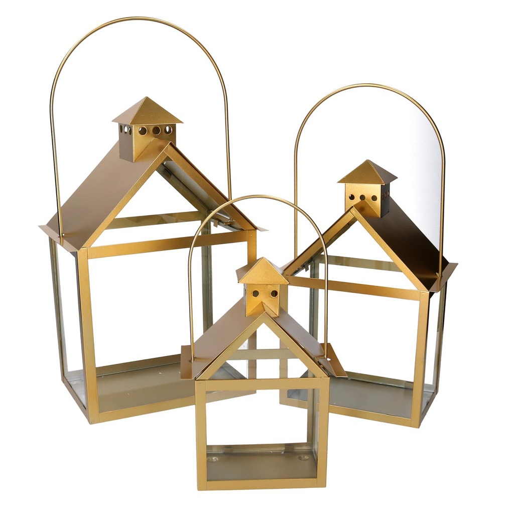 Lanterna Metallo 1-3 Oro cm27x18,2h42