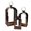 Lanterna rettangolare in metallo rame cm25x26h49-56