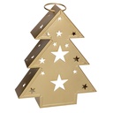 Lanterna in metallo oro con forma di albero, dimensioni 27x7,5x32,5 cm