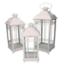 Lanterna Metallo Crema Quadrata 1-3, 21,5x21,5cm