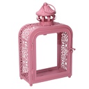 Lanterna in metallo rosa 17x9x30,5 cm