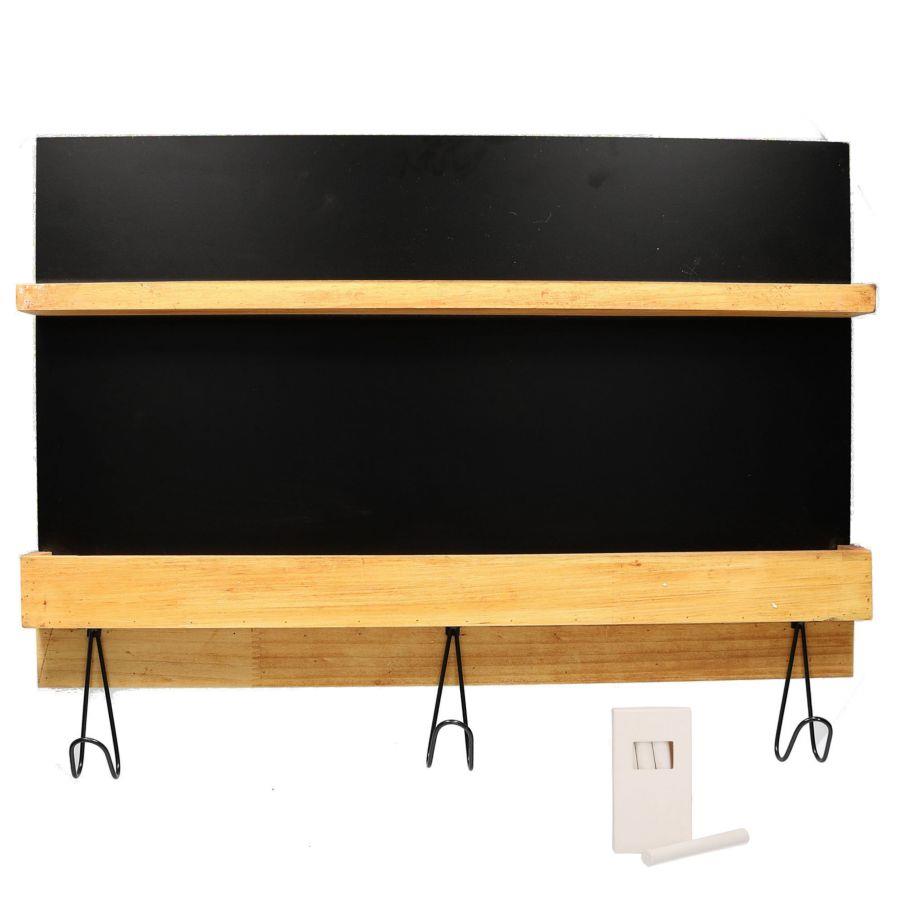 Lavagna con Appendino Legno 3 Posti e Gessetto cm60x40-47x8