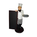 Lavagna legno cuoco con occhiali 45x50x100 cm