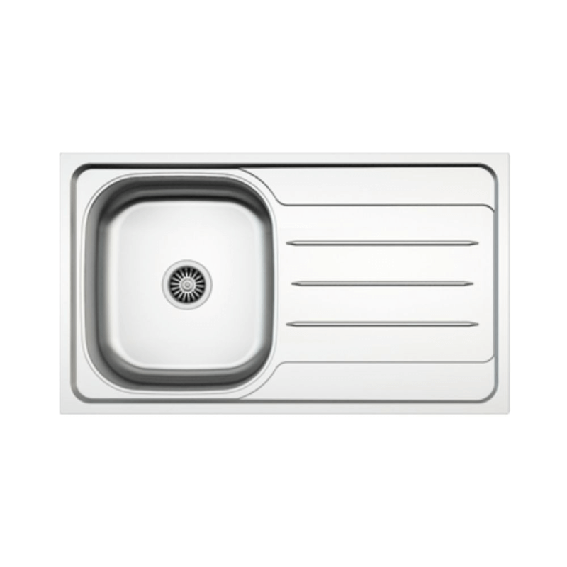 Lavello incasso cucina MP861VDX acciaio 86x50 cm una vasca e gocciolatoio destro