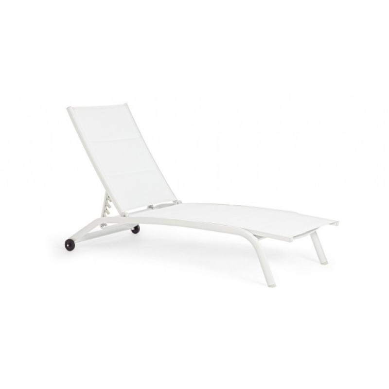 Lettino in alluminio con ruote bianco/bianco - Dimensioni: 61x192x96 cm