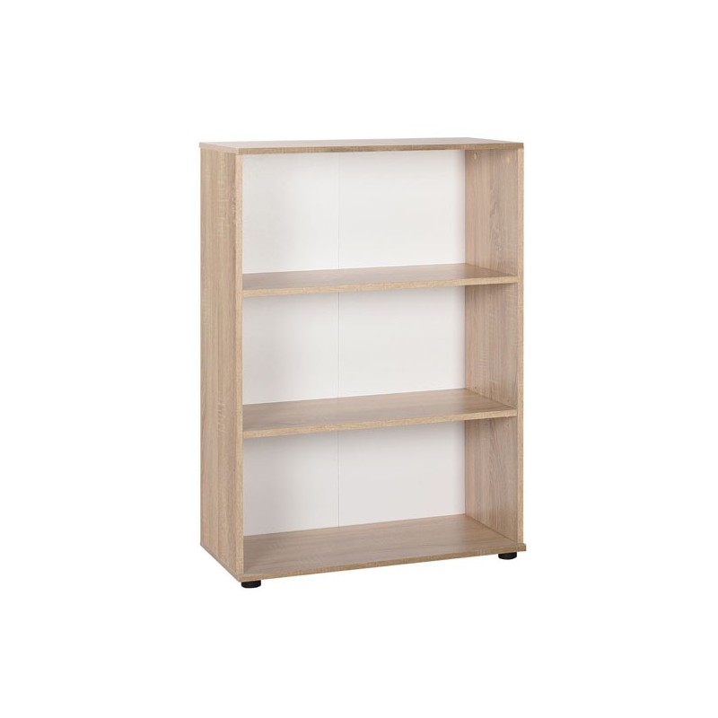 Libreria da ufficio a 3 ripiani colore sonoma cm 72x34xh.109