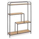 Libreria in acciaio sagomata quattro ripiani antracite ELYOT 85,5x25,5x h131 cm