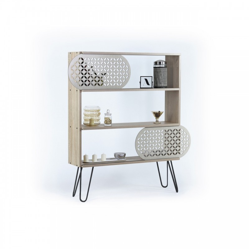 Libreria ingresso moderna design rovere nero urban slim