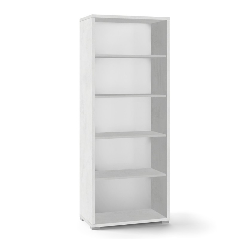Libreria moderna in legno Bianco Ossido con quattro ripiani 71x41x h182 cm
