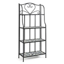 Libreria Pieghevole 4 Piani in Metallo Stile Country 57x28x133 cm