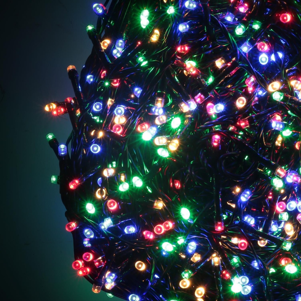 Luce filo 100 led multicolor con controller 8m
