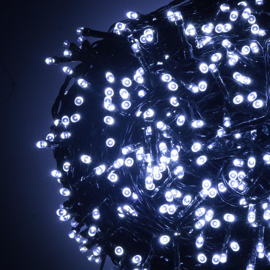 Luce filo LED bianco freddo con controller - 1200 luci, 63m