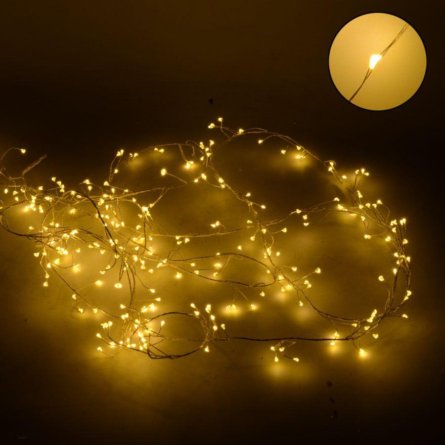 Luce filo 160 micro led bianco caldo per esterno 1x1x200cm
