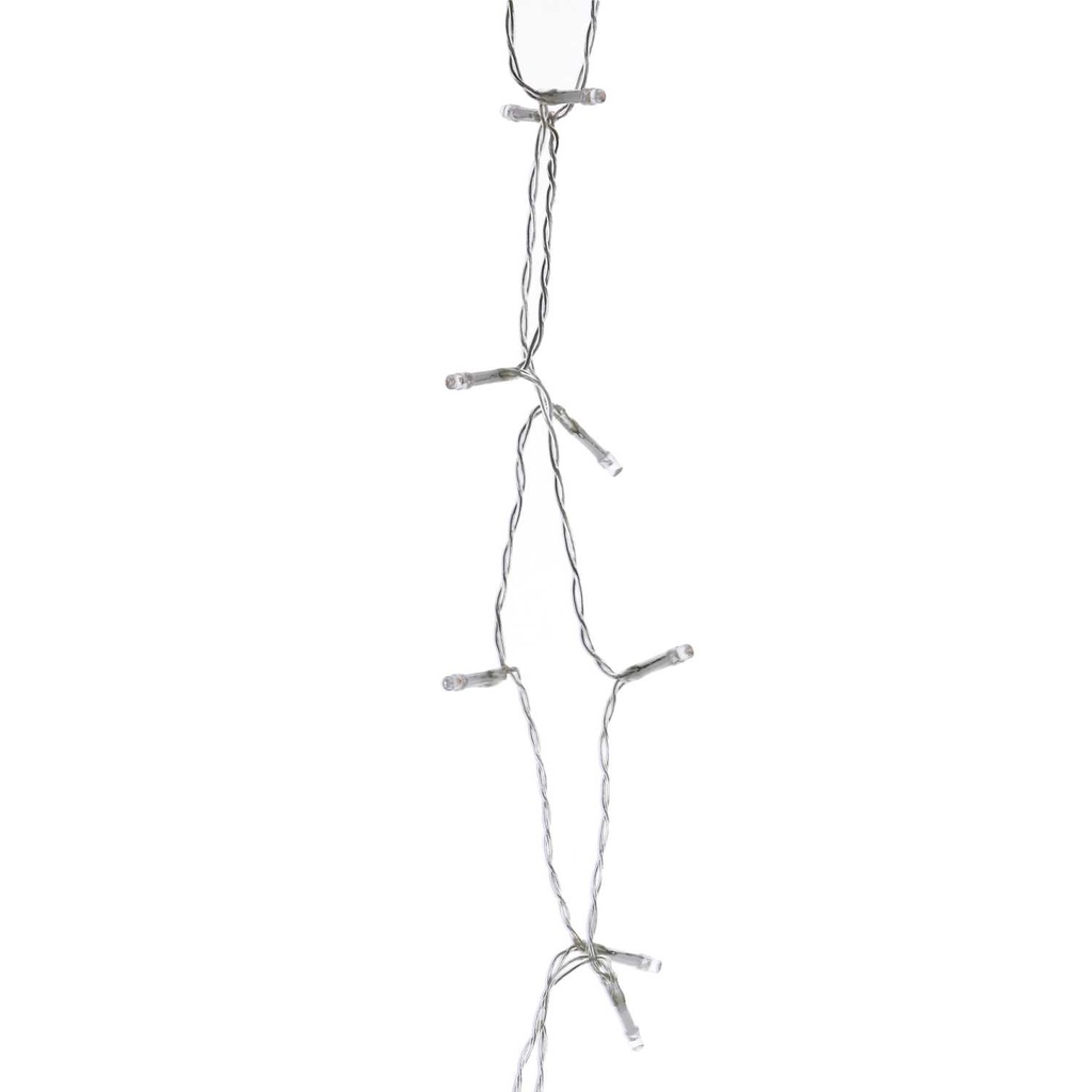 Luci a filo trasparente bianco caldo con alimentazione fissa - 48 LED - 0,5xh480x1