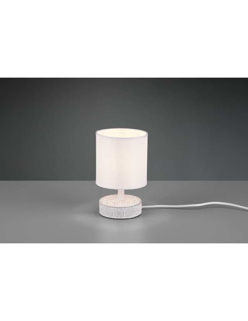 Lumetto Bianco Moderno Ceramica Paralume Tessuto Marie Trio Lighting