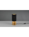 Lampada da Tavolo Woody Rotonda Base Legno Paralume Nero