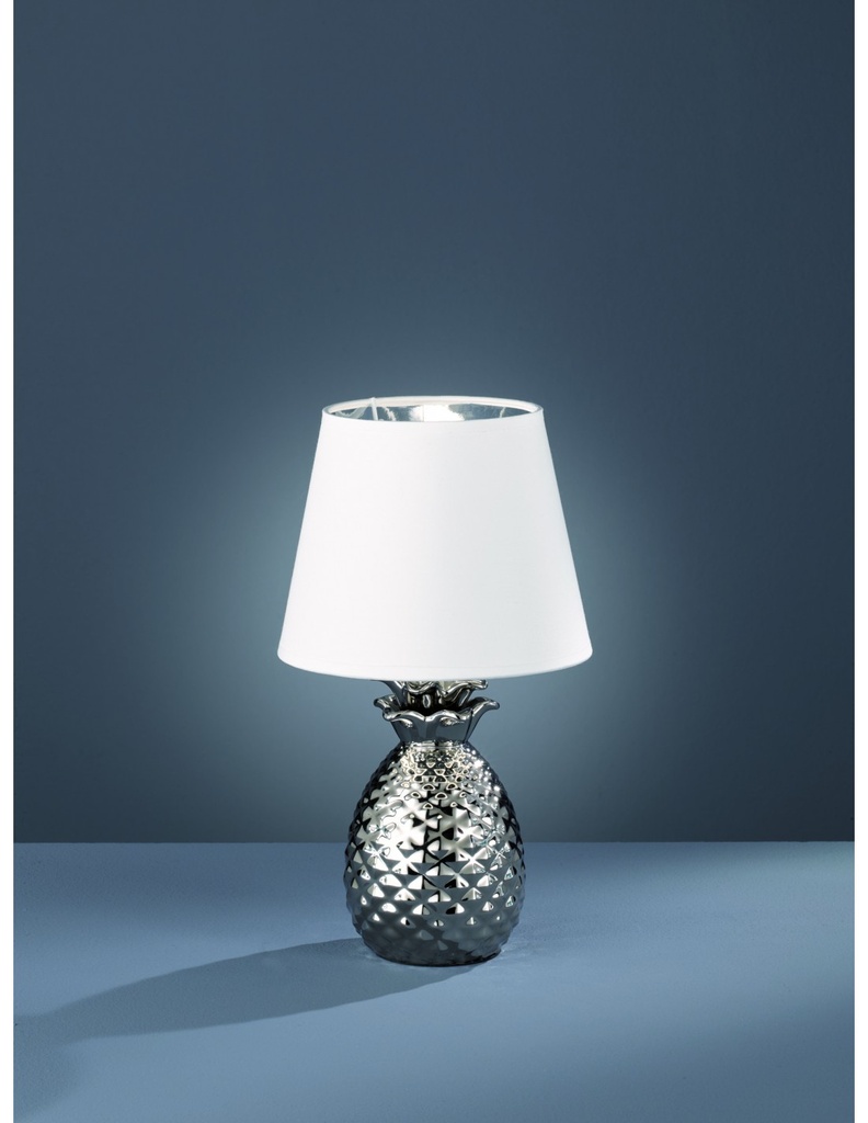 Lumetto Decorativo Pineapple Argento con Paralume Bianco Ø20 cm Trio Lighting
