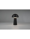 Lumetto Fungo Lennon Led Nero USB - Lampada da Tavolo Moderna con Sensore Touch e Batteria Ricaricabile