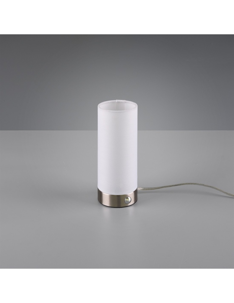 Lumetto Lampada Da Tavolo Led Touch Emir Tessuto Bianco Ø8 cm Trio Lighting