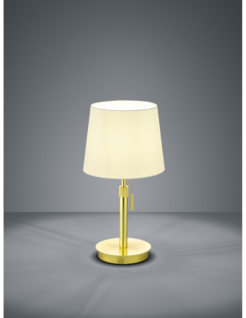 Lumetto Ottone con Paralume Bianco Lyon Interruttore a Strappo