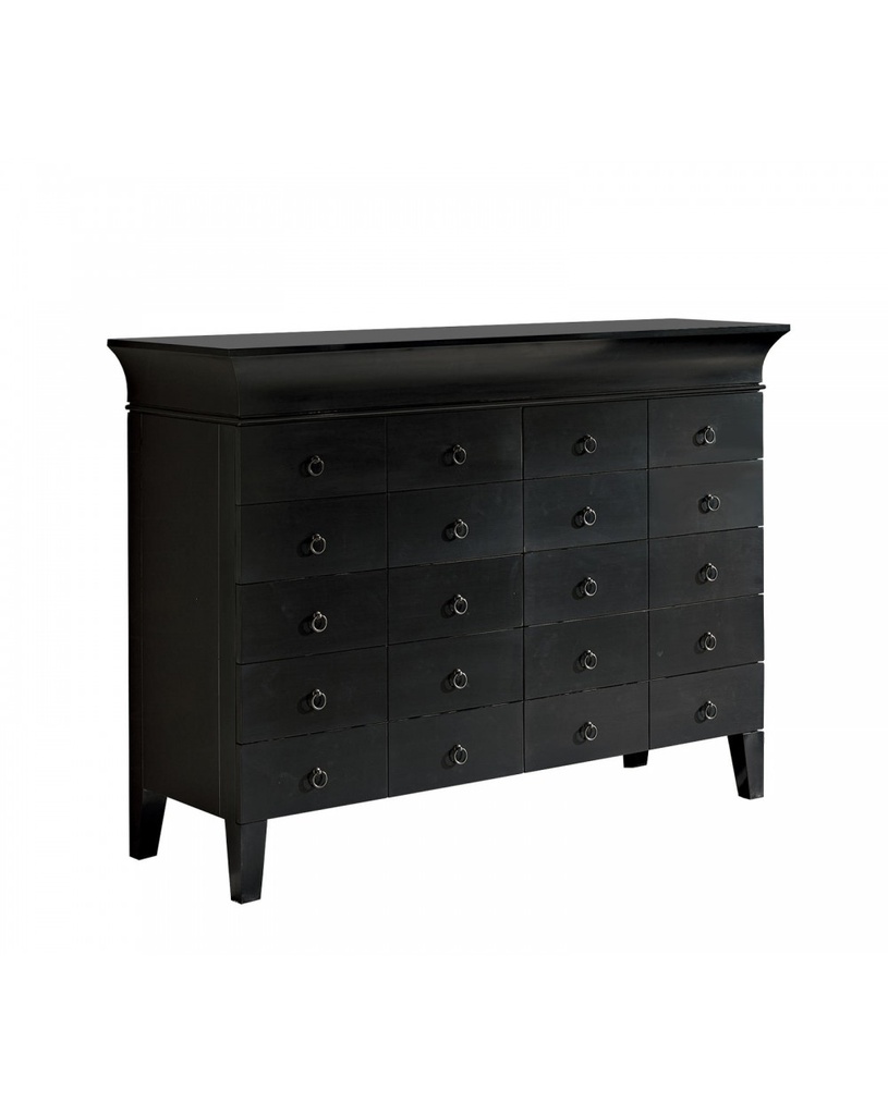 Madia elegante in legno marrone, 40cm x 160cm x 130cm, con cassettiera