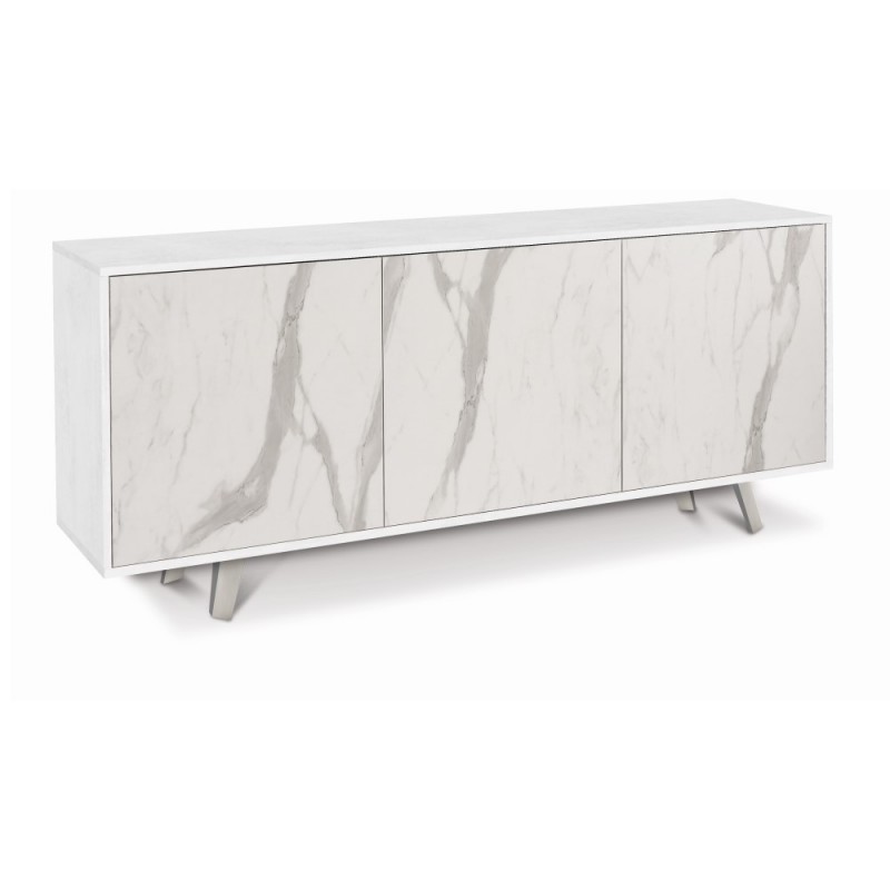 Madia tre ante in Marmo Bianco Ossido 177x41x h74 cm