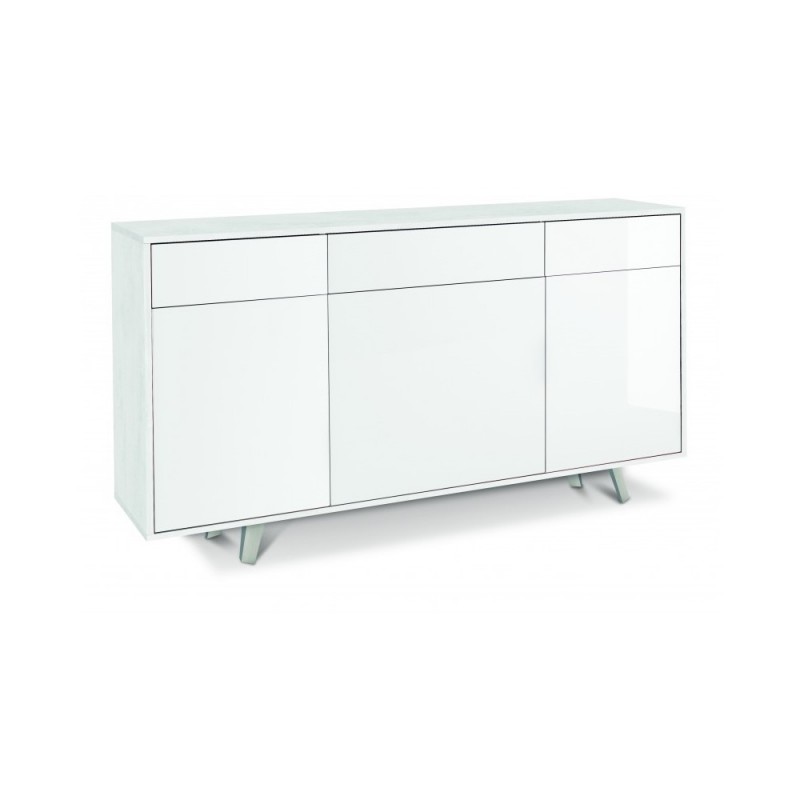 Madia Bianco Ossido Lucido tre ante tre cassetti 164x41x h92 cm
