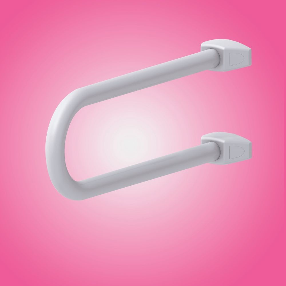 Maniglia di Sicurezza Fissa per Disabili in Alluminio Bianco  52.5 x 21 x 20 cm