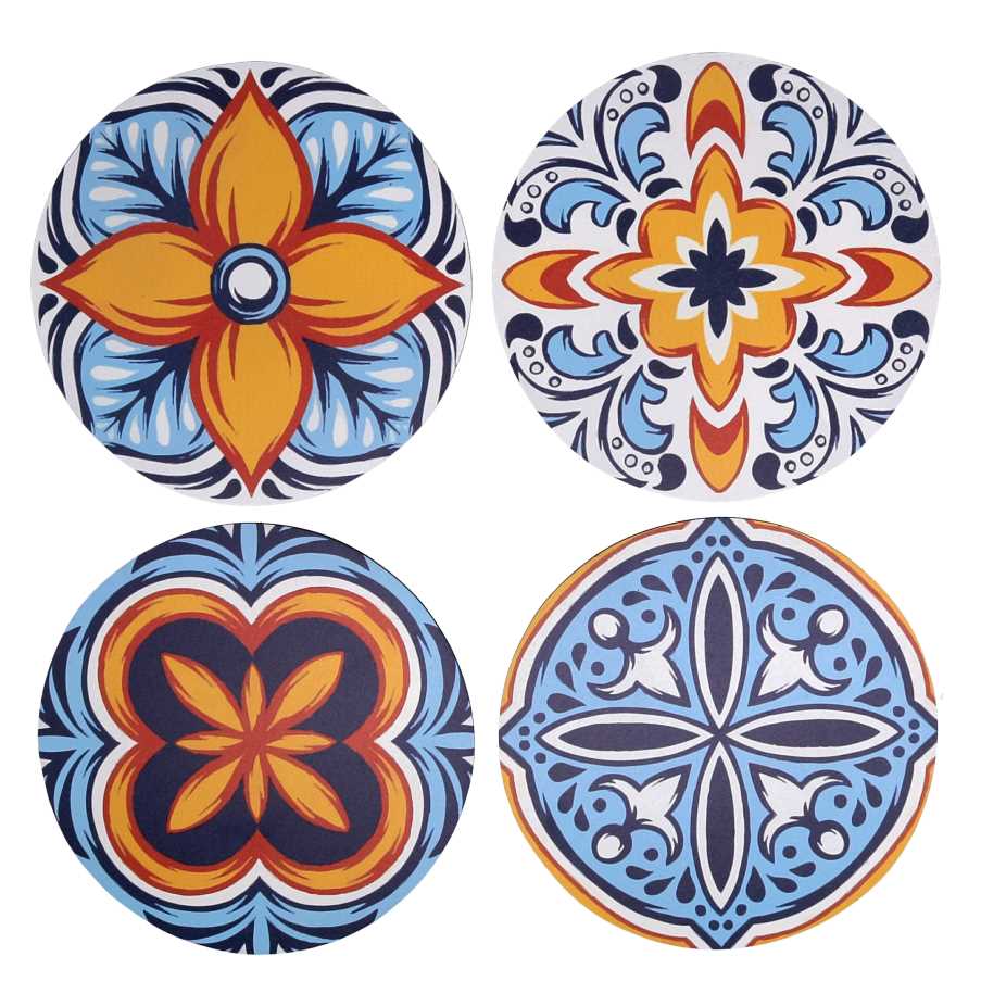 Mattonella legno assortita azzurra tonda ø20x0,5 cm (confezione 4pz)