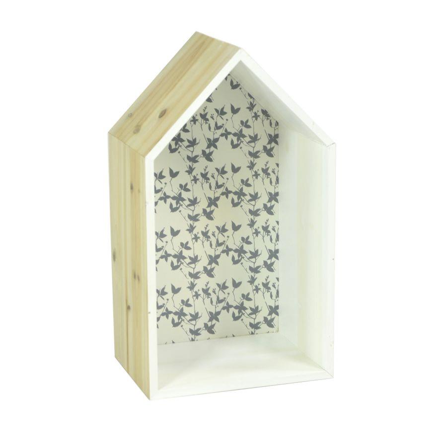 Mensola in legno a forma di casetta 20x35x15 cm