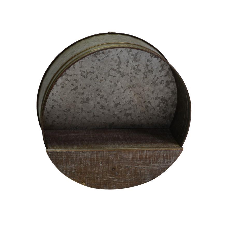 Mensola in legno e metallo Belfort tonda 30x12 cm