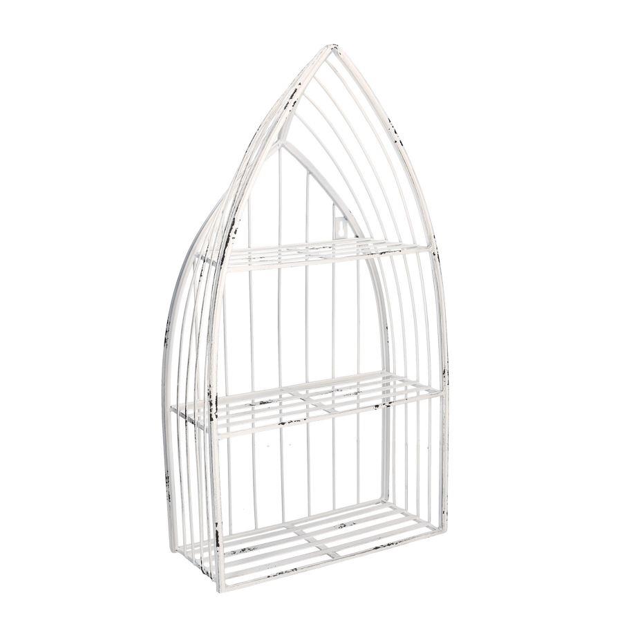 Mensola Metallo Bianco 3 Piani 29x12x55 cm